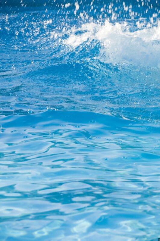 splashing blue water