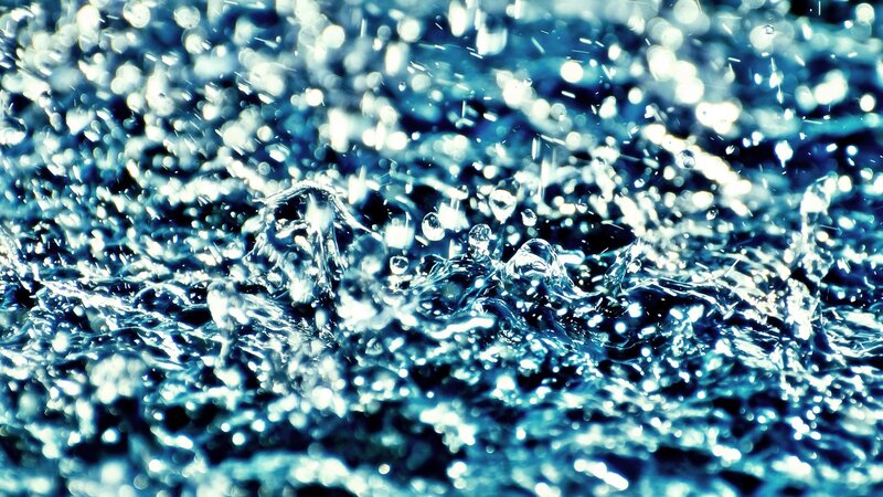Splashing Water Droplets — Blue, Dynamic, Photograph, Splash, Light