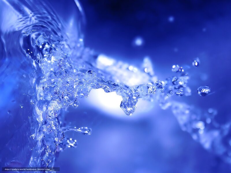 Splashing Water Droplets — Blue, Dynamic, Photograph