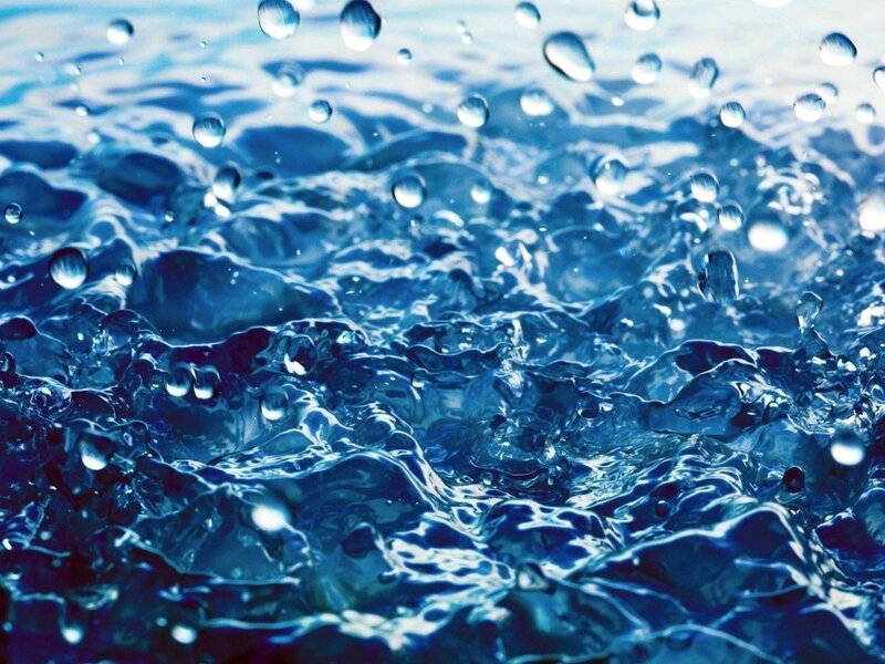 Splashing Water Droplets — Blue, Dynamic, Photograph, Waves