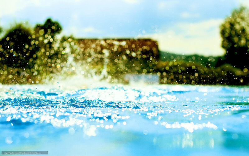 Splashing Water Surface — Blue, Serene