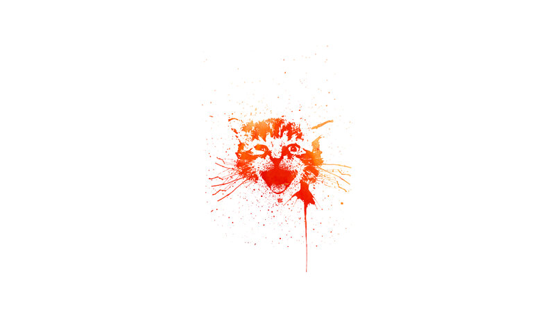 splattered cat face art