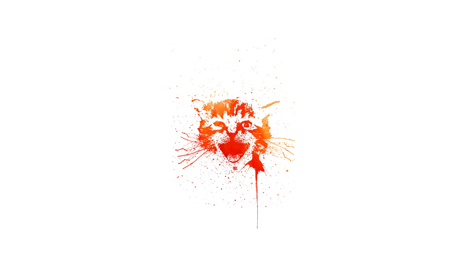 splattered cat face art