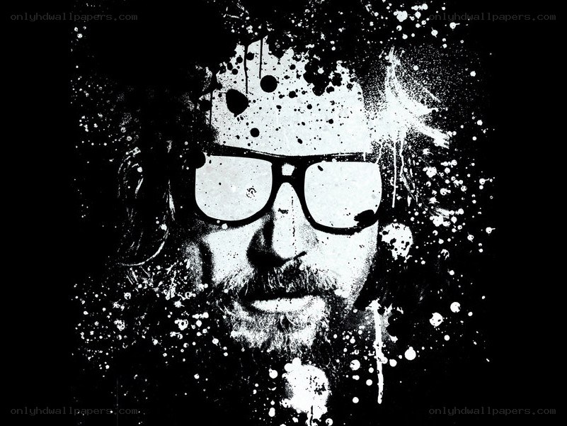 splattered portrait of a man