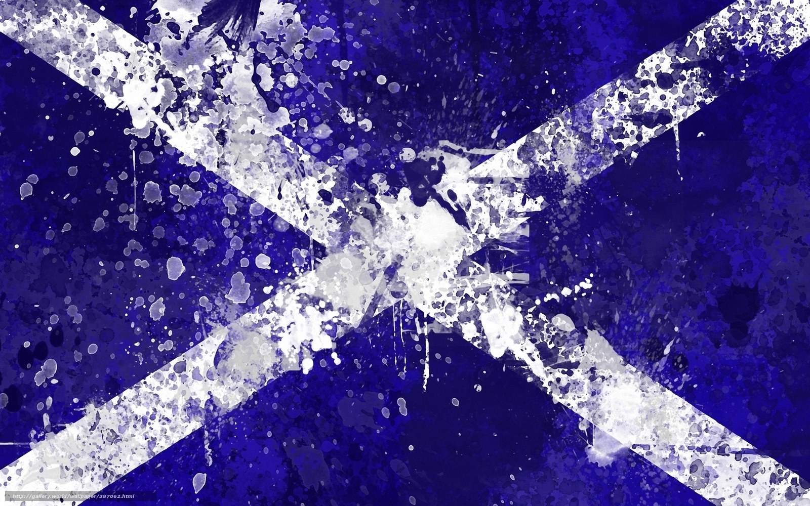 splattered scottish flag