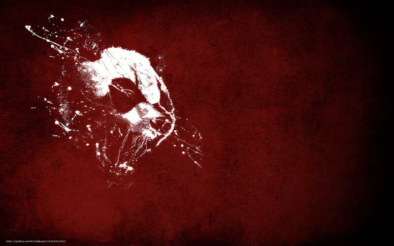 splattered skull on red