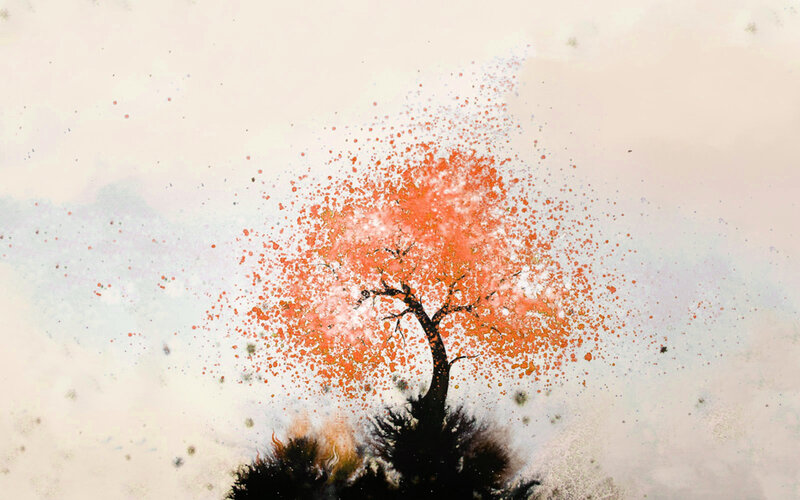 splattered tree art
