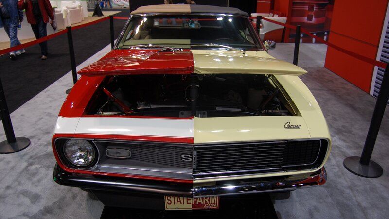 Split-color Camaro on display