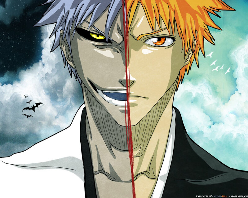Split-face Anime Character — Blue
