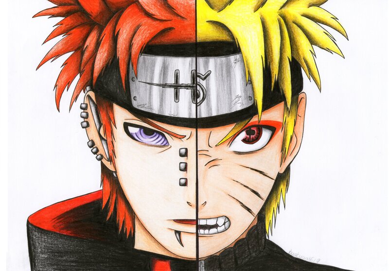 Split-face Anime Character