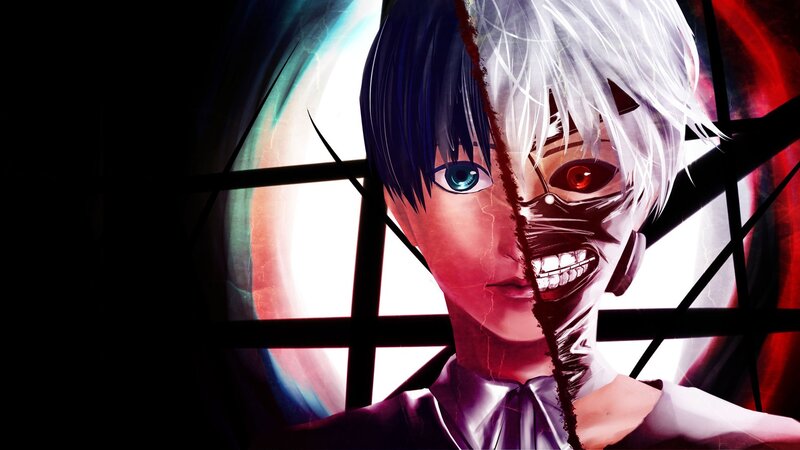 Split-face Anime Character — White