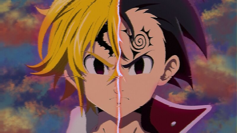 Split-face Anime Character — Yellow, Dramatic