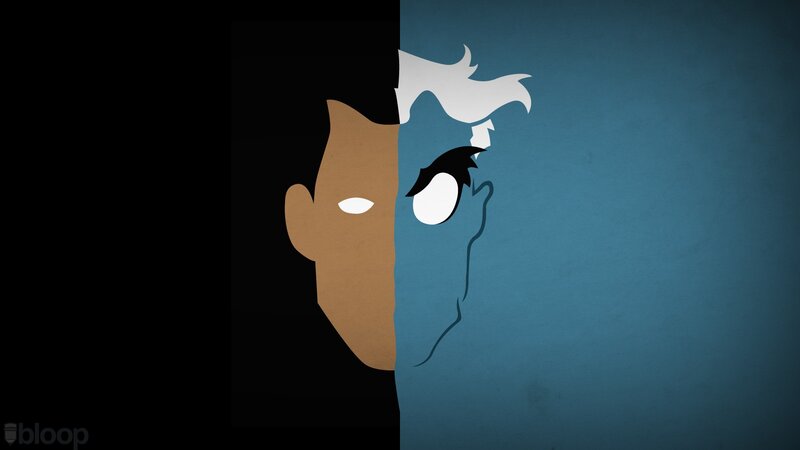 Split Face Illustration — Black