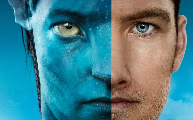 Split Face of Avatar and Man