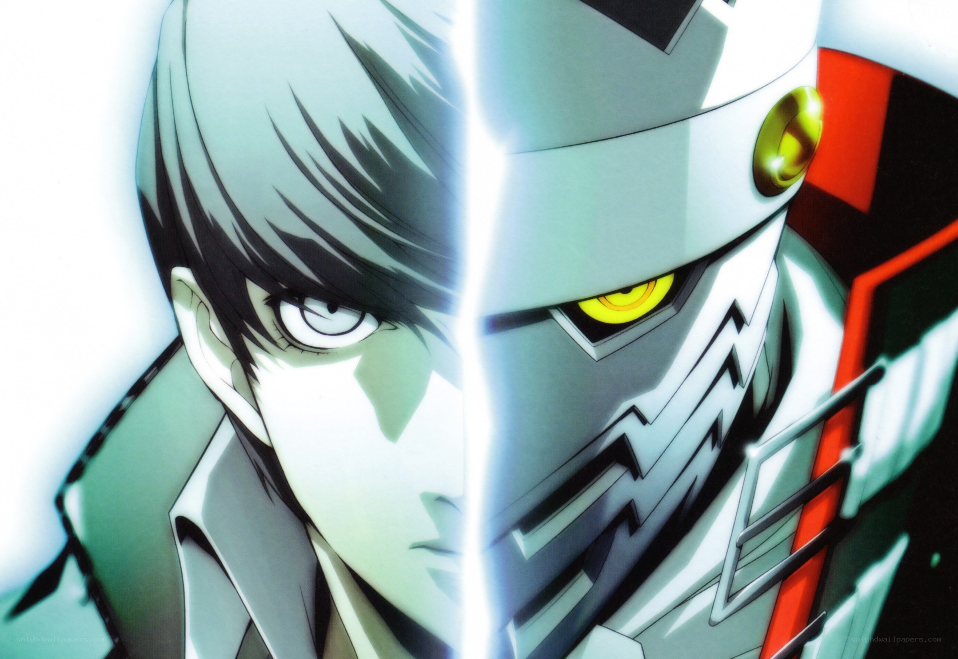 split face of man and robot
