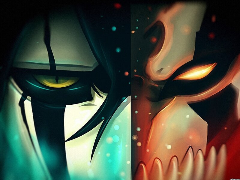 Split Face of Two Characters — Black, Dramatic, Digital Art