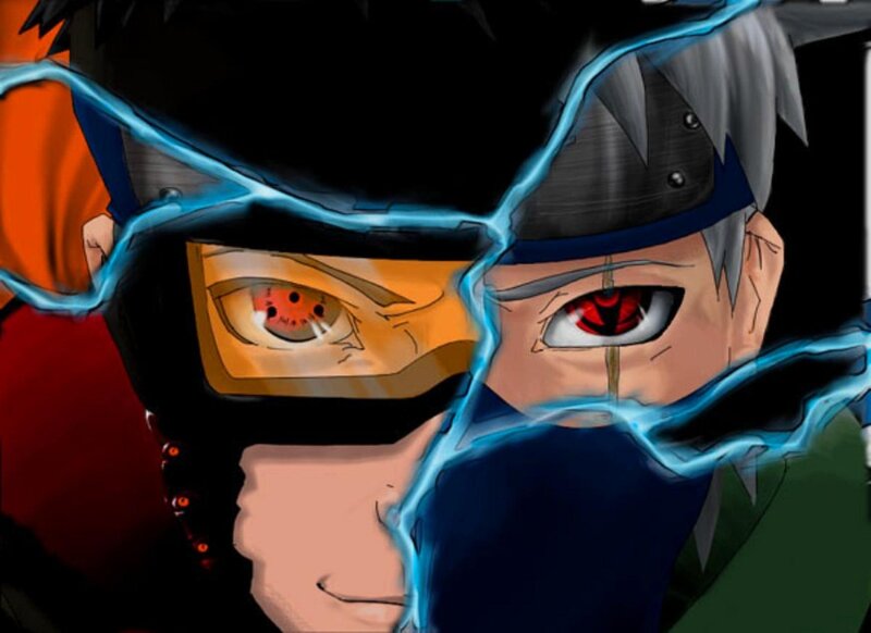 Split Face of Two Characters — Black