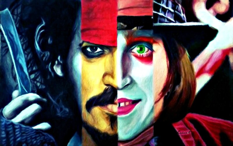 Split-face Portrait of Pirate