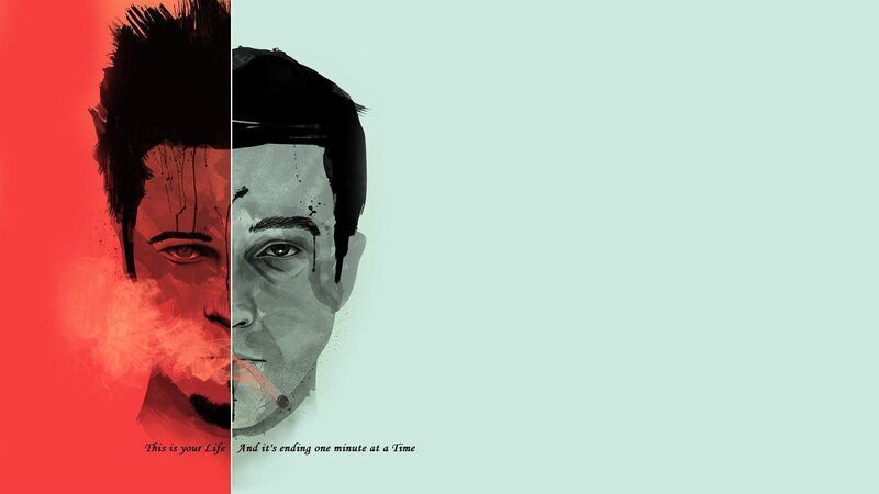 Split-face Portrait — Red