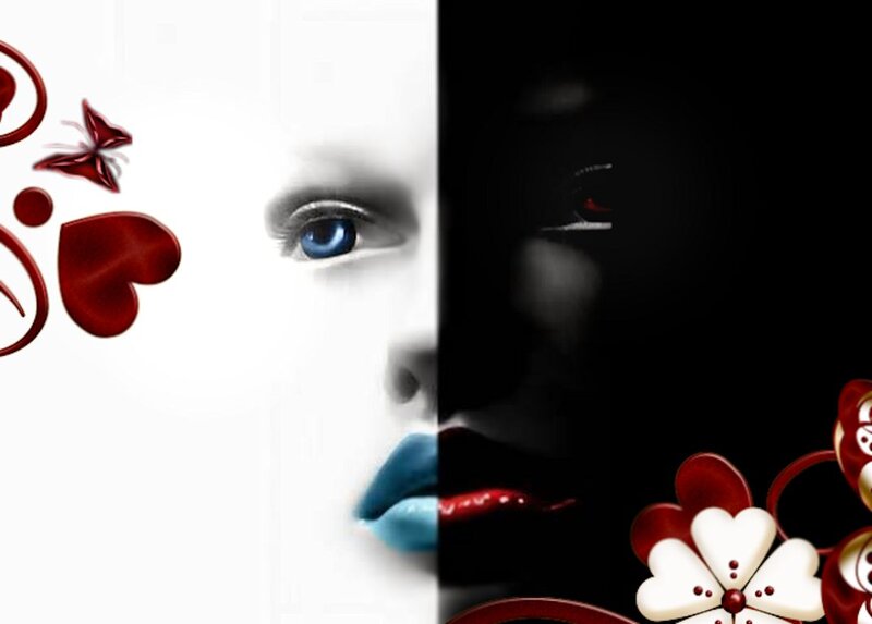 Split Face with Blue Eye