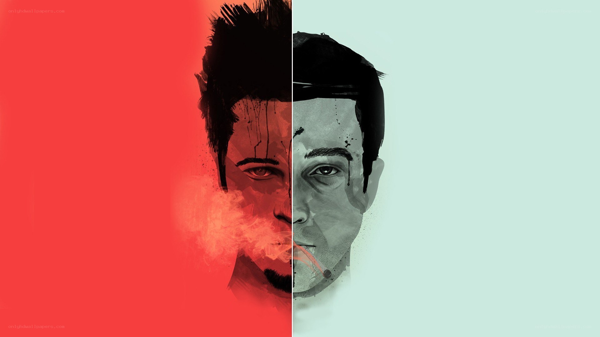 split portrait of a man