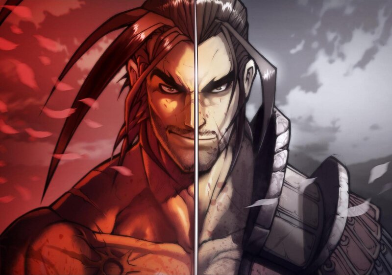 Split Portrait of Warrior
