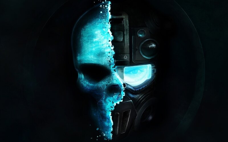Split Skull Helmet — Black, Dark, Dramatic, Night