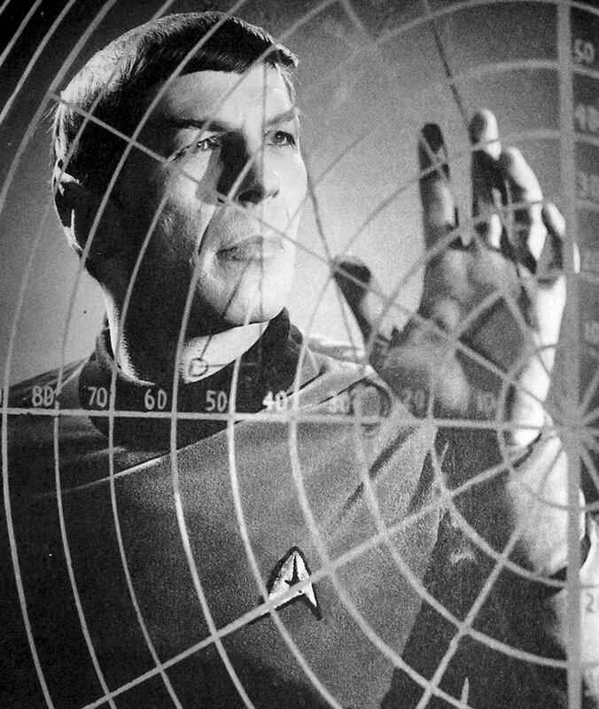 Spock at the viewscreen