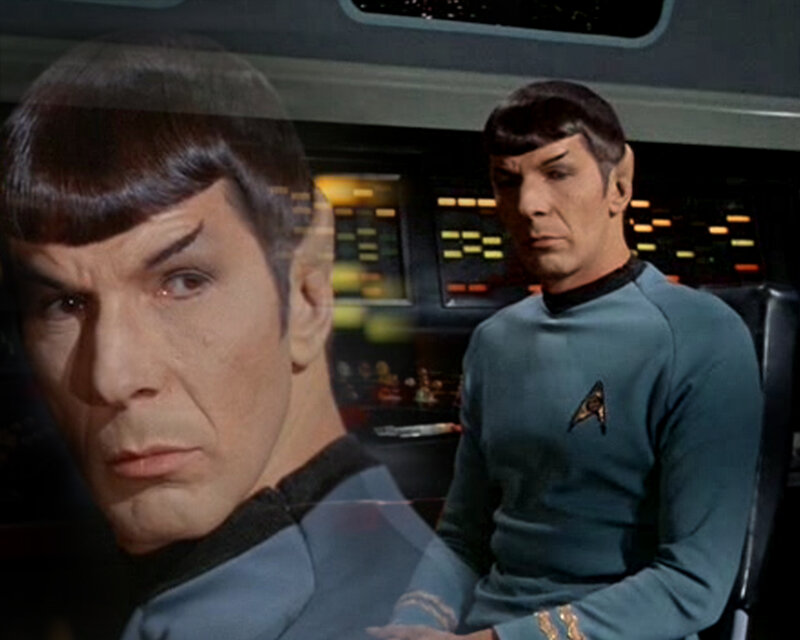 Spock in the starship bridge