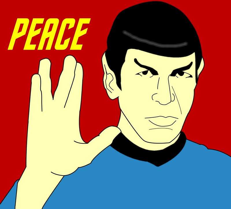 Spock making peace sign