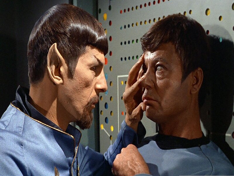 Spock mind-melding with Kirk