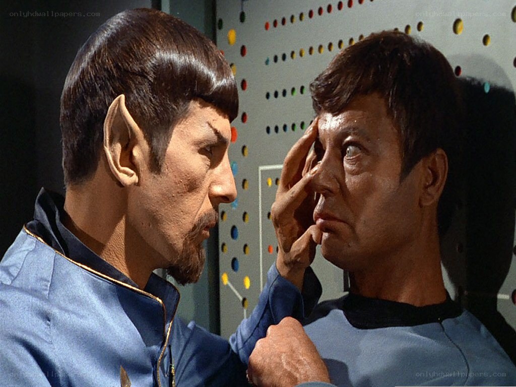 Spock mind-melding with Kirk