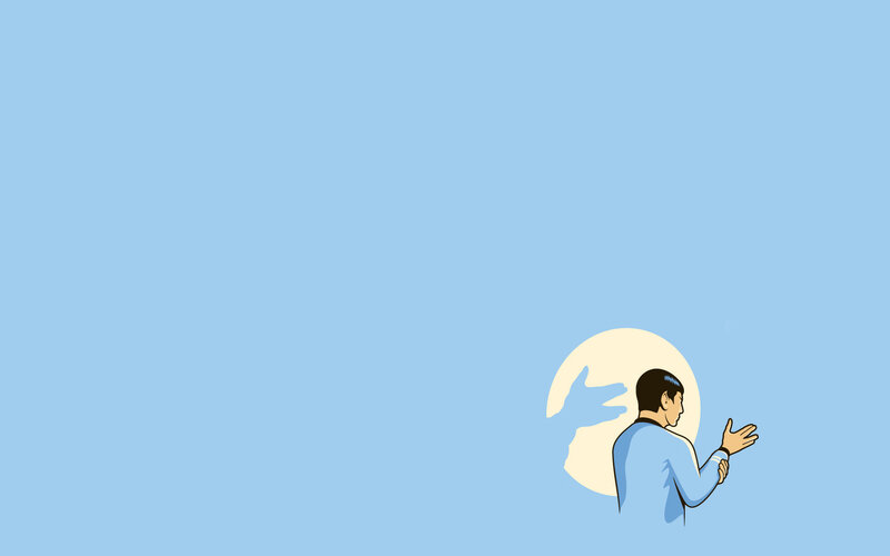 Spock on a blue background