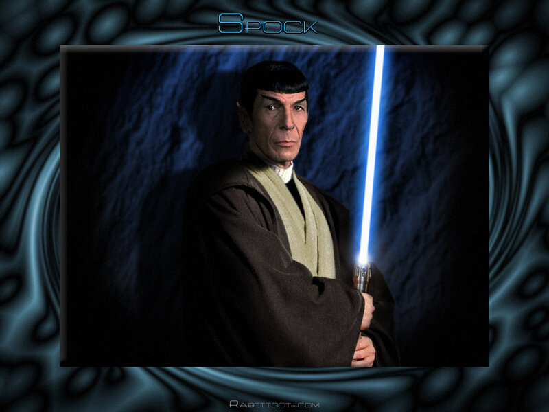 Spock with a lightsaber