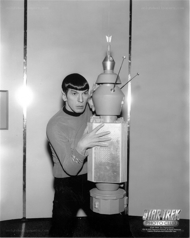 Spock with robot prop