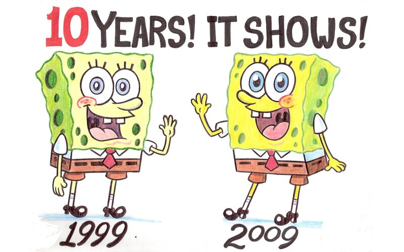 SpongeBob 10-year comparison