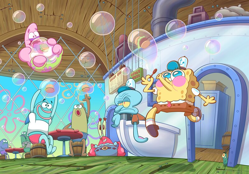 Spongebob and Friends in Restaurant — Yellow