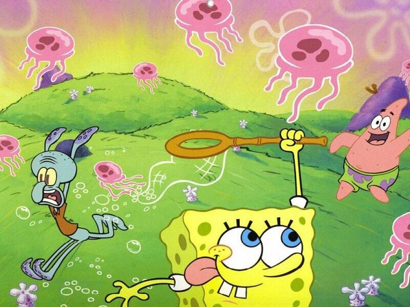 SpongeBob and friends jellyfish hunting