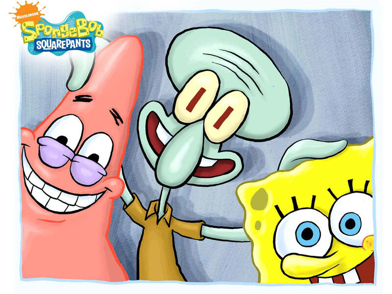 SpongeBob and friends smiling