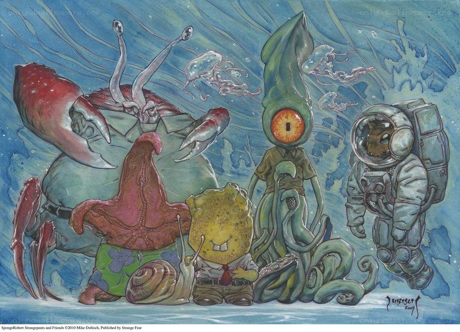 SpongeBob and friends underwater