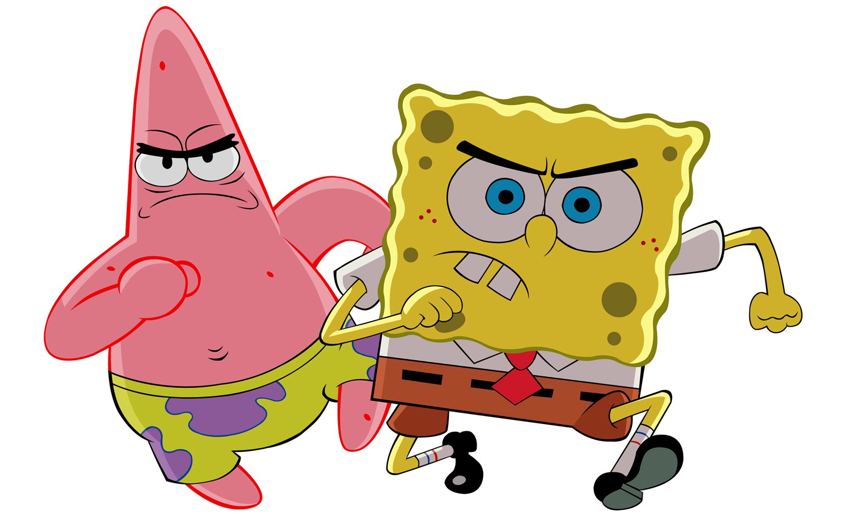 SpongeBob and Patrick angry