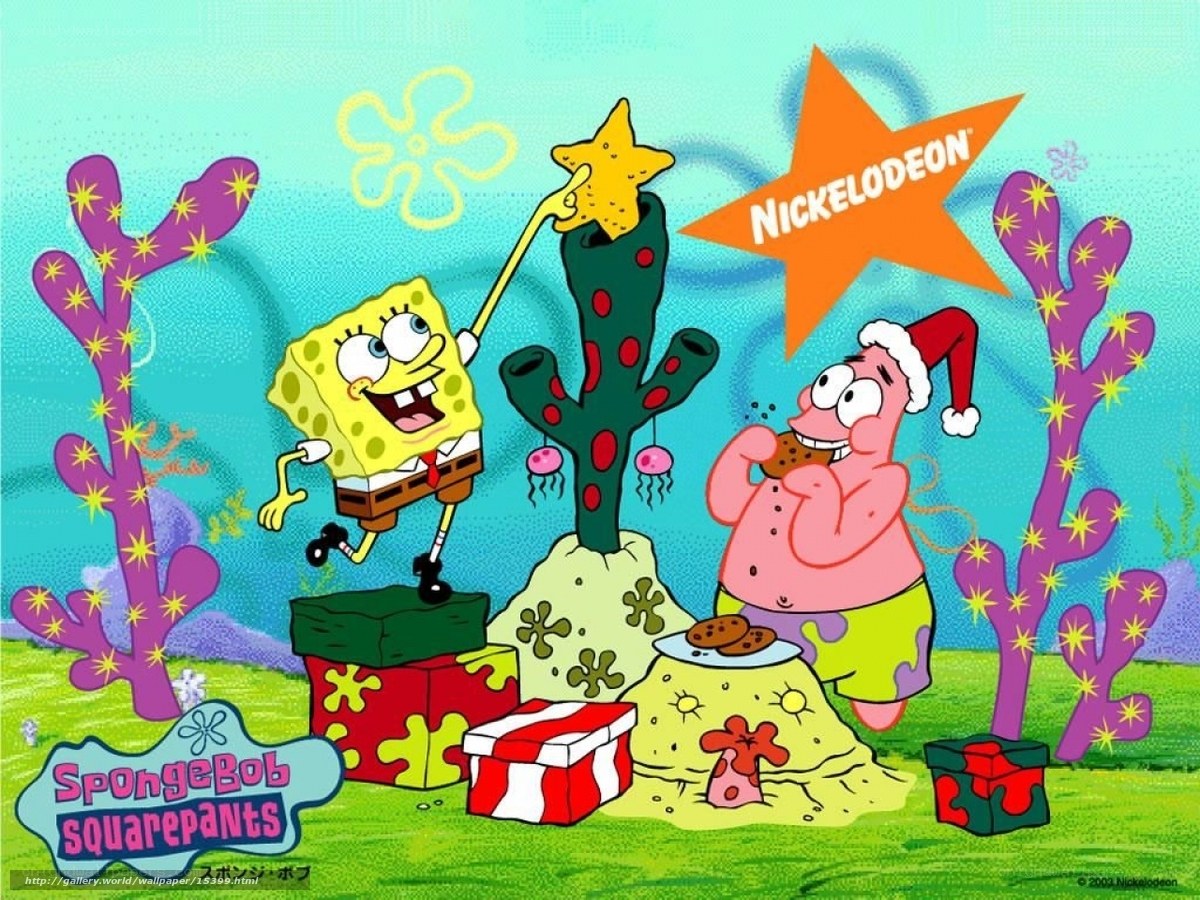 SpongeBob and Patrick celebrate Christmas