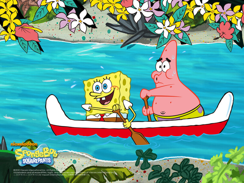 Spongebob and Patrick in Canoe