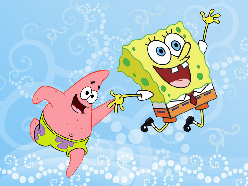 SpongeBob and Patrick jumping