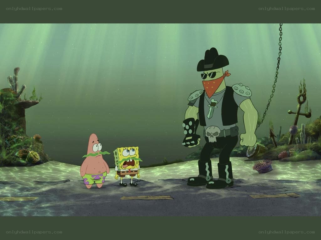 SpongeBob and Patrick meet a biker