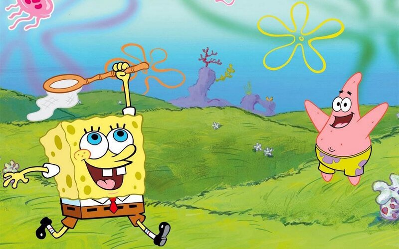Spongebob and Patrick Running — Yellow