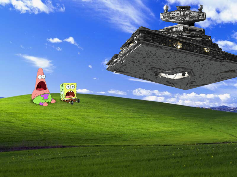 SpongeBob and Patrick see a spaceship