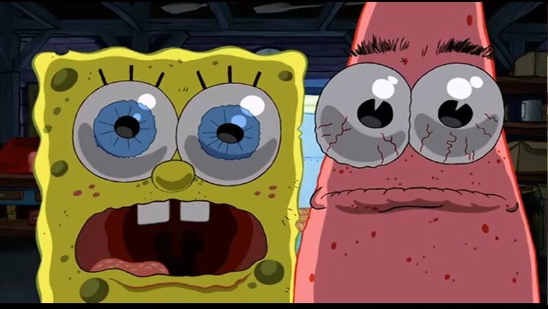 SpongeBob and Patrick shocked