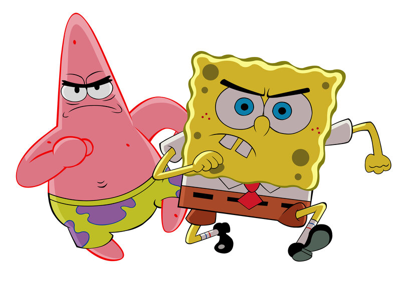 Spongebob and Patrick — Yellow, Angry, Anime