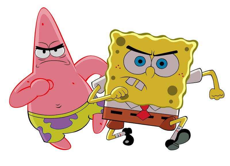 Spongebob and Patrick — Yellow, Angry